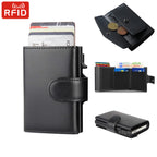RFID Herren Geldbörse aus Mikrofaserleder – Trifold Slim Wallet mit Kartenhalter, Münzfach &amp; Notenfach 