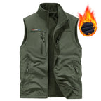 Herren Lederweste für Herbst & Winter – Winddichte, warme Outdoor Weste mit weichem Plüschfutter, komfortable Freizeit- & Sportweste