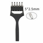 Ovaler Leder Lochstanzer für Uhrenarmbänder – Edelstahl Stichstanze mit 5 Zinken &amp; Wechselkopf für präzise Lederarbeiten 