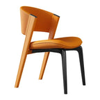 MOMO Italienischer Designer-Esszimmerstuhl aus Massivholz &amp; Leder – Silla de comedor ligera de lujo en diseño minimalista de primera calidad 