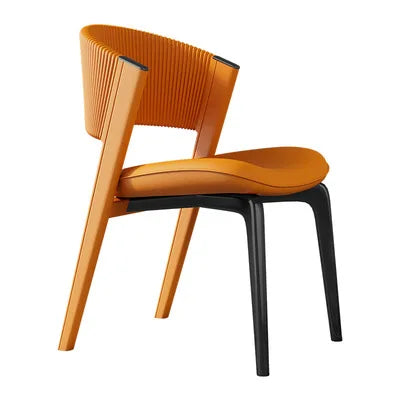 MOMO Italienischer Designer-Esszimmerstuhl aus Massivholz & Leder – Light Luxury Dining Chair im minimalistischen Premium-Design