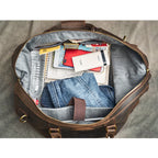 ZRCX Crazy Horse Bolsas de cuero para hombres – Große Vintage Travel Duffel aus echtem Rindsleder mit Reiß- &amp; Bügelverschluss 