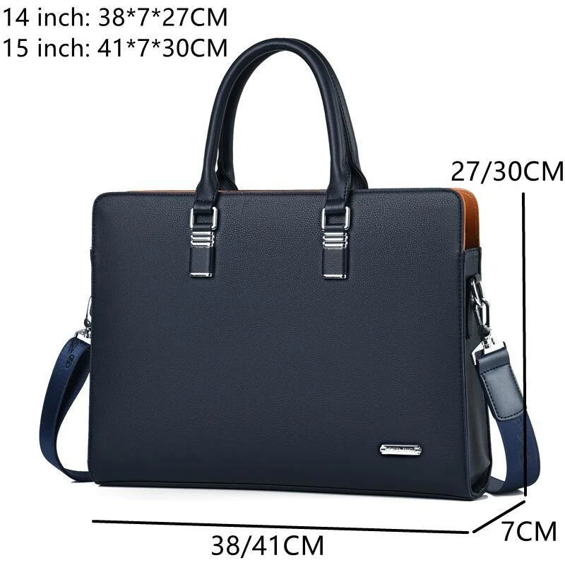 MOTAORA Herren PU-Leder Laptoptasche – Business Briefcase & Messenger Bag für 14–15,6 Zoll Laptop, Arbeit & Büro