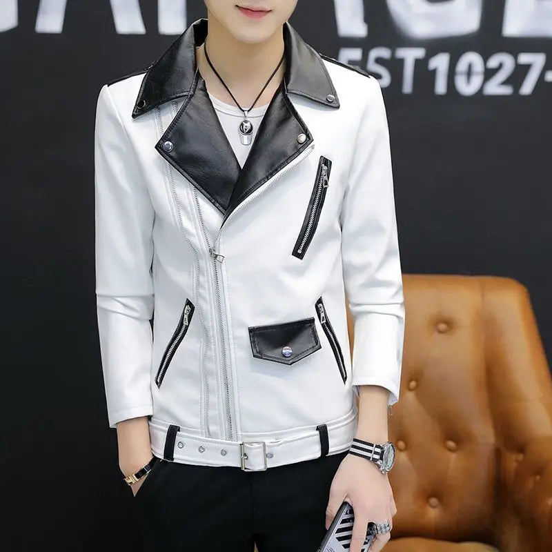 Blazer de cuero para hombre Slim Fit – Trendiger Moto &amp; Biker Blazer mit Reißverschluss, leichter Fashion Mantel für Frühling &amp; Herbst 2025