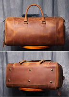 MUNUKI Vintage Crazy Horse Leder Reisetasche - Große Herren Duffle Bag aus echtem Rindsleder, robuste Weekend- &amp; Travel Tote Bag 
