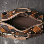 LEATHFOCUS Herren Leder Reisetasche – Vintage Steppdesign aus echtem Rindsleder, Business Travel Bag mit Schultergurt & großem Stauraum