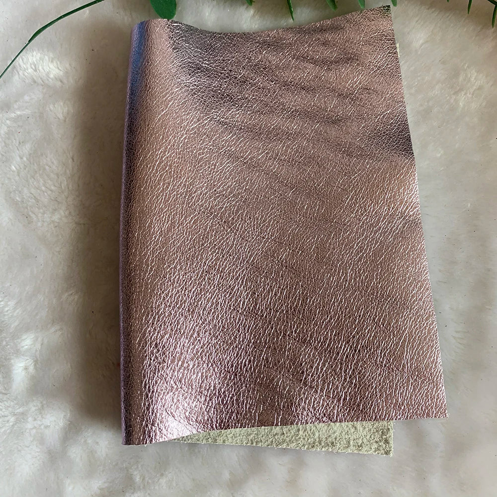 Metallisch glänzendes Echtleder Rindsleder – Gold & Silber Top Layer Leder 20 × 30 cm für DIY Taschen & Accessoires