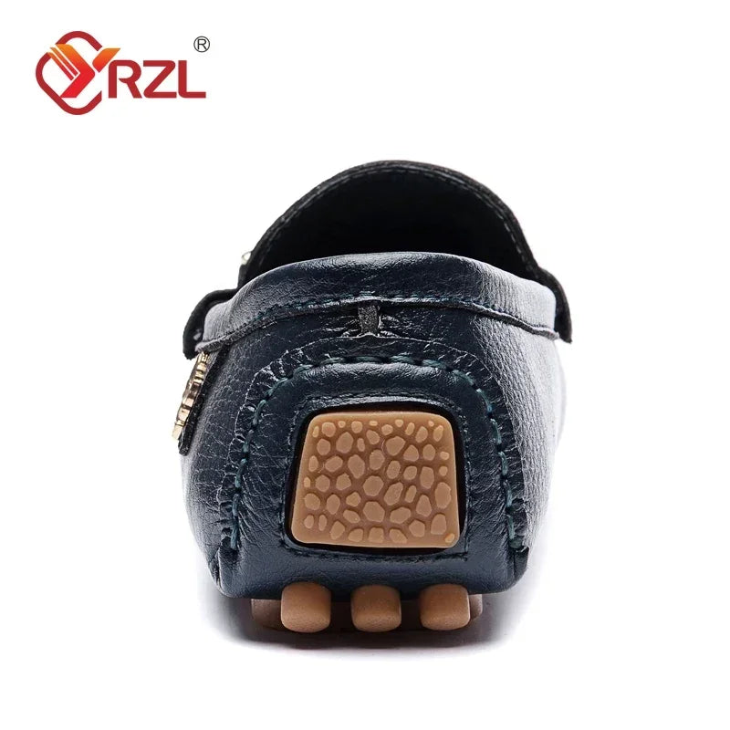 YRZL Herren Loafer Slip-On – Atmungsaktive Moccasins aus PU Leder in Weinrot, bequeme Driving Shoes bis Größe 48