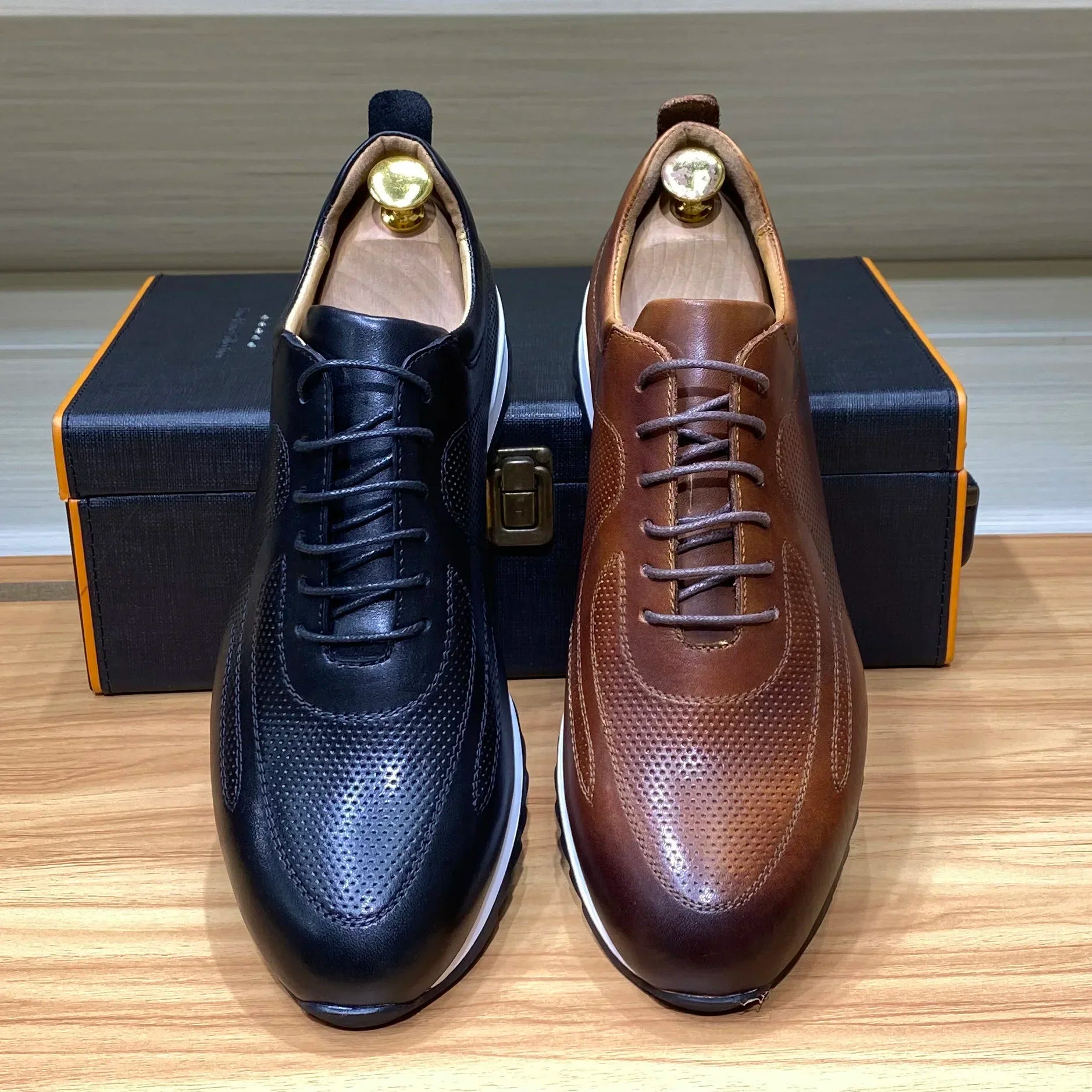 Felix Chu Herren Ledersneaker – Luxus Oxfords aus echtem Rindsleder, bequem, wasserdicht, klassische Casual Schuhe für Alltag und Reisen