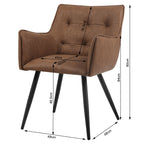 WOLTU Esszimmerstühle 2er-Set – Gepolsterte Dining Chairs mit Armlehnen aus Samt & Lederoptik, modern für Küche, Wohnzimmer & Restaurant