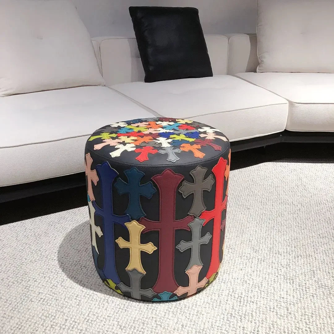 Design Lederhocker „Light Luxury“ – Moderner Schuhwechsel- & Sofa-Hocker in Trendfarben für Wohnzimmer, Flur & Schlafzimmer