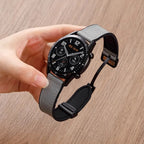 Magnetisches Leder-Silikon Armband für Samsung Galaxy Watch – Hybrid Strap für Galaxy Watch 4–7 & Classic 42–47 mm