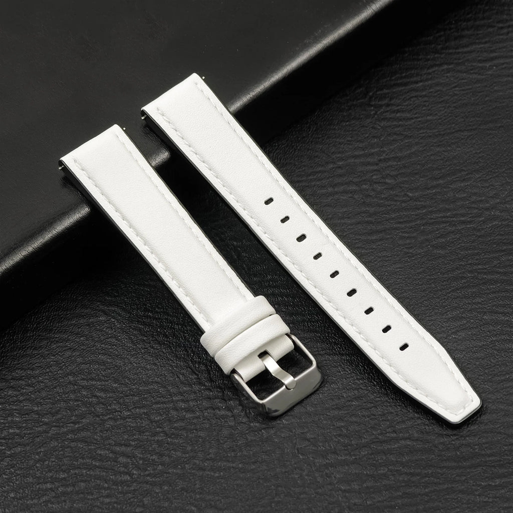Brazalete de cuero vintage de 20 mm y 22 mm para Samsung Galaxy Watch 4–7 y Xiaomi Redmi Watch – Brazalete clásico para reloj inteligente con diseño dorado 