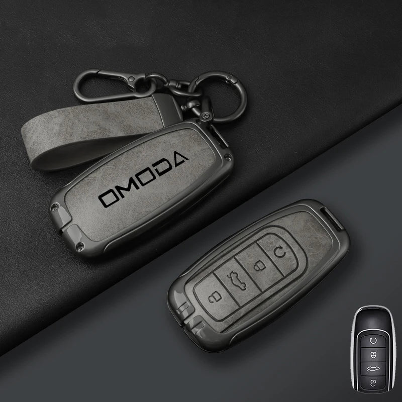 Funda de cuero de metal premium para coche Chery Omoda - Funda para llave para Omoda C5, E5, C9, Omoda 5 y 9 (EV y PHEV 2024-2025)
