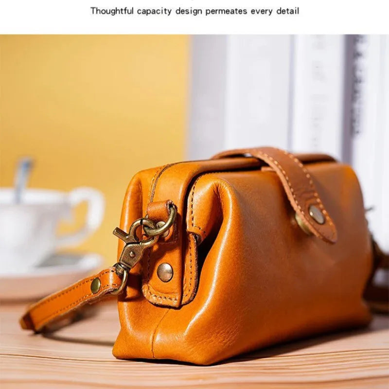 Mini bolso bandolera vintage para mujer - Bolso pequeño para viajes y maquillaje, bolso de almacenamiento versátil y portátil con apariencia de cuero