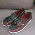 Klassische Herren Bootsschuhe aus echtem Leder – Handgefertigte Mokassins &amp; Casual Loafer mit rutschfester Gummisohle 