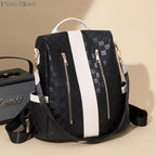 Großer Damen Rucksack aus weichem Lederlook – Modischer Softback Studentinnen-Rucksack mit viel Stauraum 