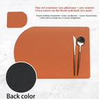 Double PU-Leder Tischset mit Untersetzer – Wasserdichtes &amp; rutschfestes Platzset mit Wärmeisolierung für Esstisch &amp; Küche 