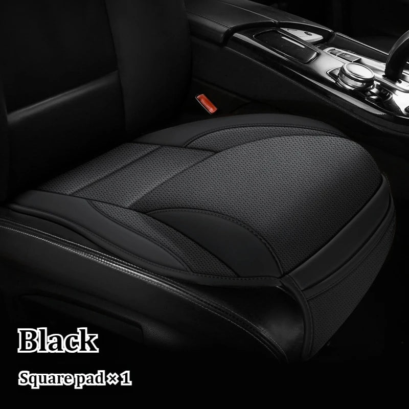 Ergonomisches PU-Leder Auto-Sitzkissen mit Rücken- & Beinunterstützung – Belüftetes Komfort-Sitzpolster mit Staufächern, universell passend