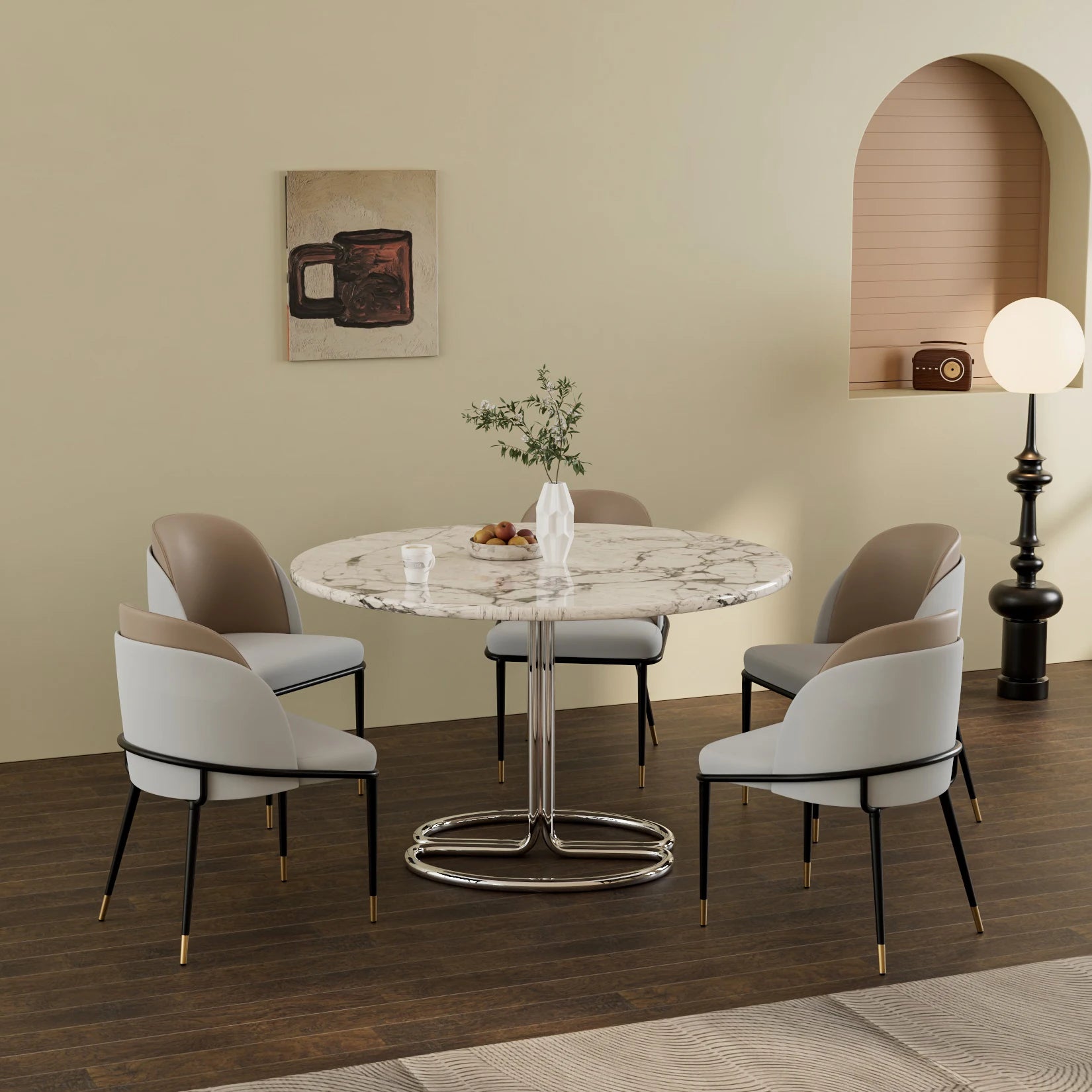 LUVODI Luxus Set aus 2 Esszimmerstühlen aus Mikrofaserleder – Gepolsterte Dining Chairs mit Armlehnen für Küche, Wohnzimmer & Arbeitszimmer