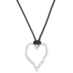 Vintage schwarze Lederkette mit geflochtenem Band & geometrischem Anhänger – Schlichte Halskette für Damen & Girls