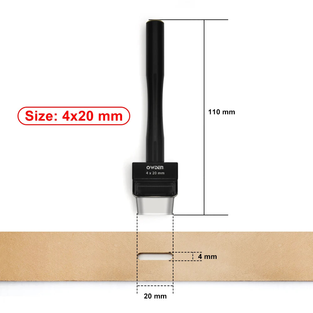 OWDEN Oblong Lederloch Stanzen Set – Ovale Hohlstanzer aus High-Carbon-Stahl für Gürtel, Riemen & Lederarbeiten (19 Größen)