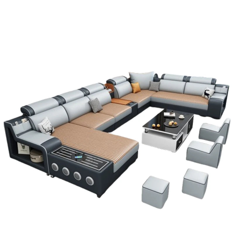 Designer Luxus Ledersofa – Modernes, erweiterbares Center-Seater & Sectional Sofa aus Echtleder für exklusive Wohnräume