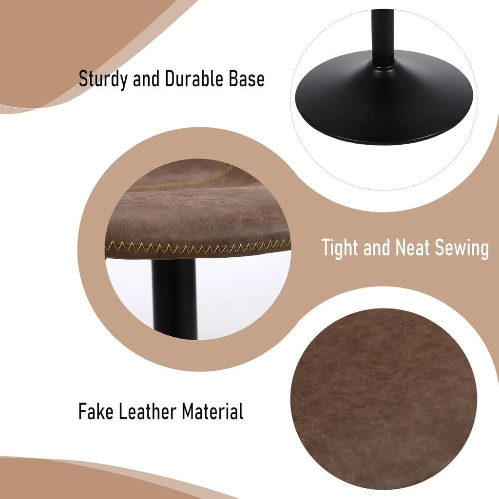 Ralex-Chair Barhocker 3er Set – Höhenverstellbare 360° Dreh-Barstühle aus PU-Leder mit Rückenlehne, moderne Thekenstühle für Küche & Bar