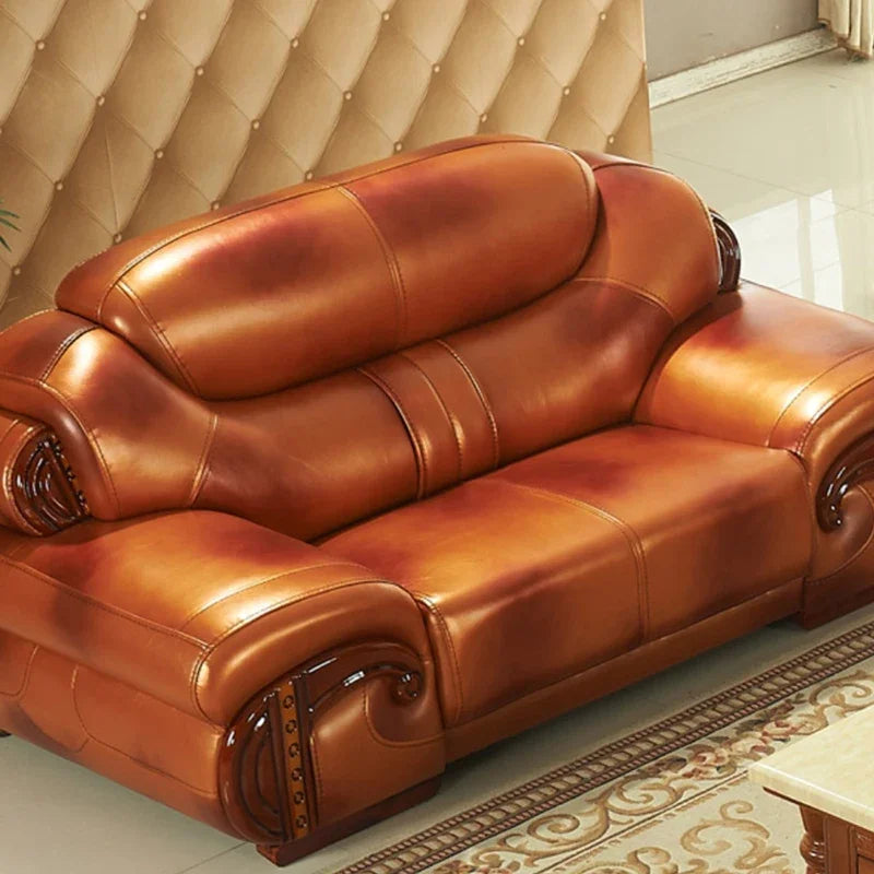 Luxus Leder-Wohnzimmersofa mit Schlaffunktion – Modernes, minimalistaisches Relax-Sofa mit Stauraum, elegantes Designer-Sofa für stilvolles Wohnen