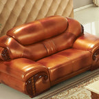 Luxus Leder-Wohnzimmersofa mit Schlaffunktion – Modernes, minimalistaisches Relax-Sofa mit Stauraum, elegantes Designer-Sofa für stilvolles Wohnen