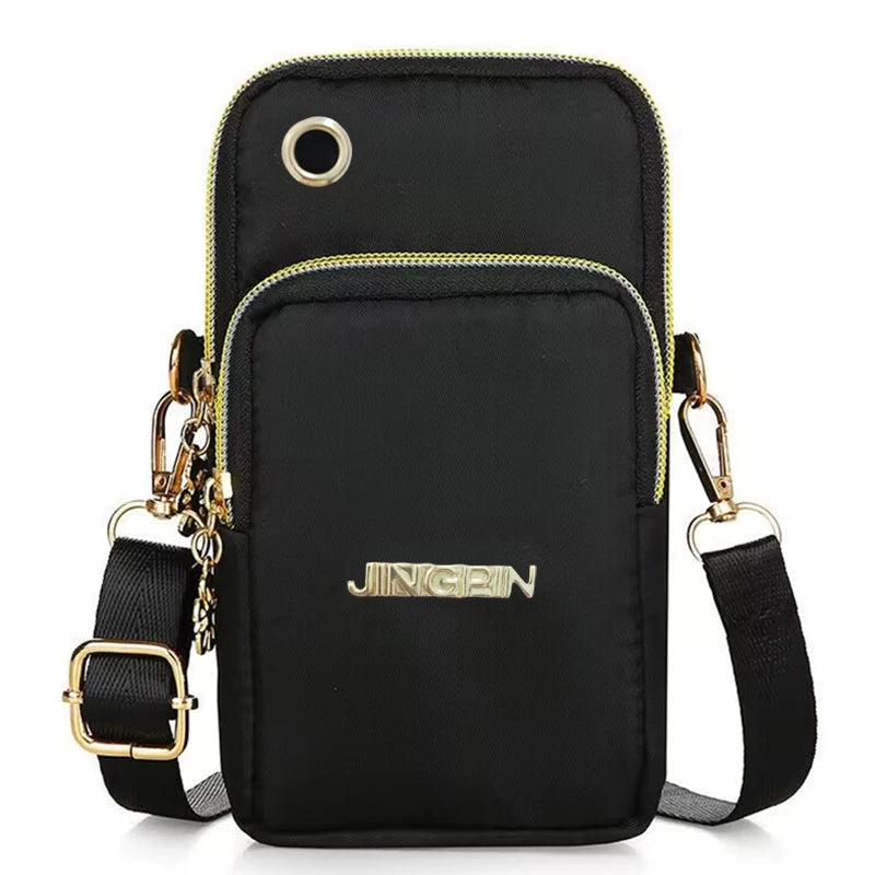 Damen Mini Crossbody Tasche – Vertikale Handy Umhängetasche mit Reißverschluss & Handschlaufe, Praktische Alltagstasche