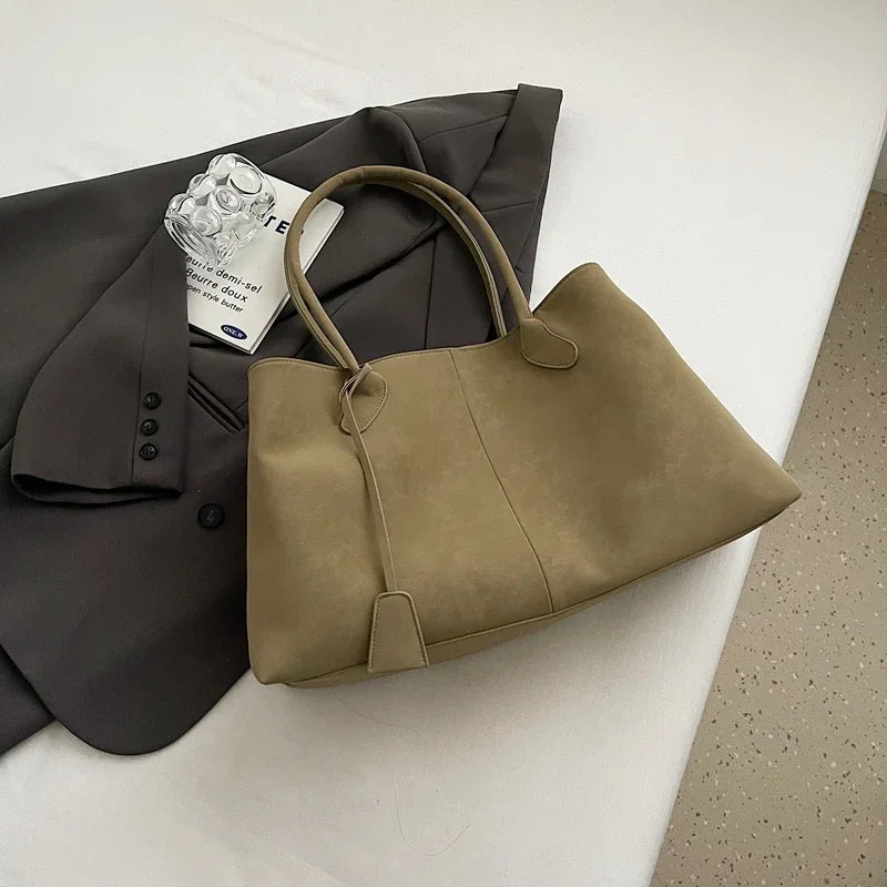 LEFTSIDE Grand sac fourre-tout en cuir PU – Sacs à main rétro Y2K pour femmes, sacs à main solides 2024 