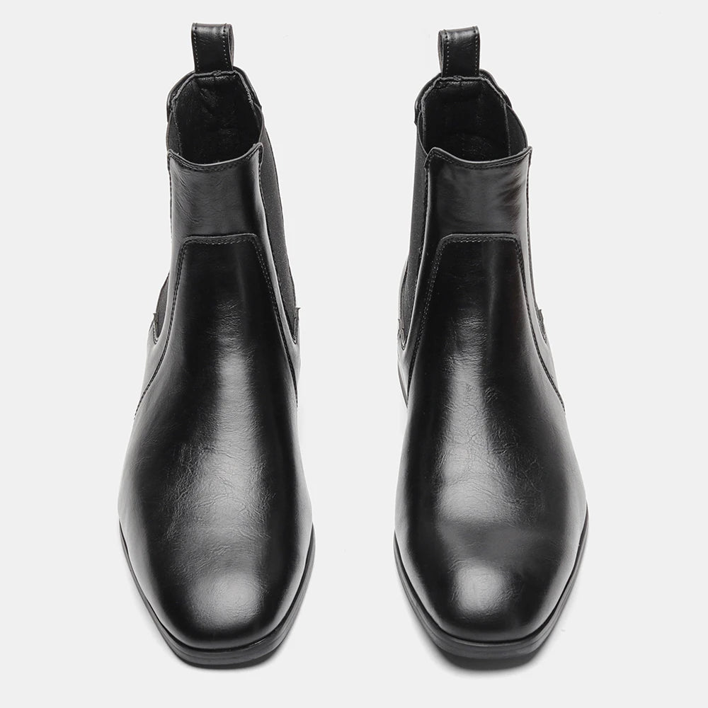 hecrafted Herren Chelsea Boots 2024 – Komfortable Retro Lederstiefel mit Elastikband, Größen 40-46