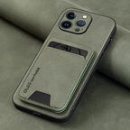 Funda de cuero tipo billetera lujosa para iPhone 12–17 Pro Max y Plus – Funda práctica de cuero sintético de alta gama con tarjetas y protección