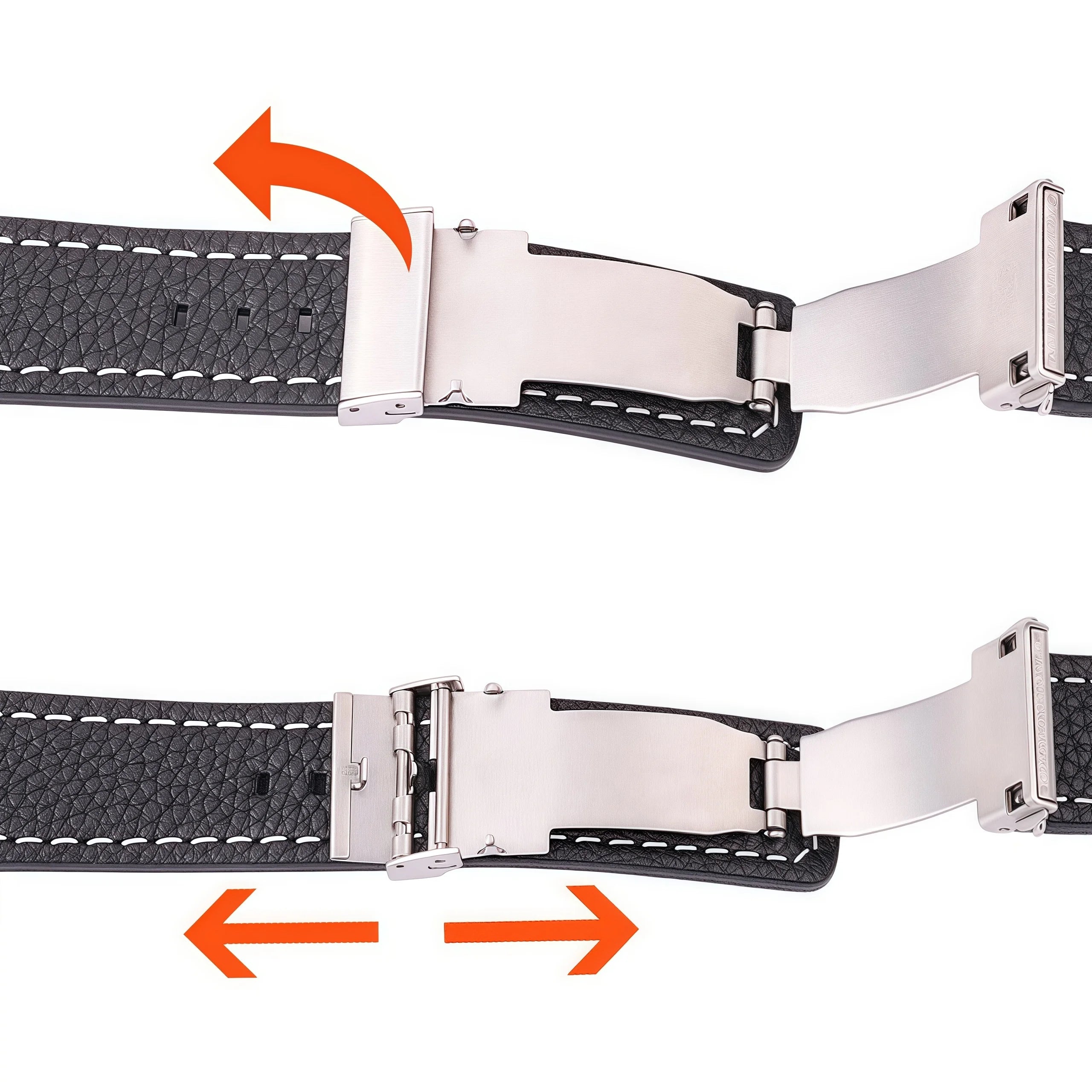 Weiches Uhrenarmband aus echtem Rindsleder – Quick Release Leder Watchband 18 / 20 / 22 / 24 mm mit Edelstahl-Faltschließe für Damen & Herren