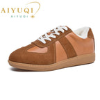 AIYUQI Damen Sneaker 2025 aus Echtleder – Flache Casual Trainingsschuhe für Frühling & Alltag | Modische Leder-Sneaker in großen Größen