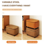 Multifunktionaler Leder Sitzhocker mit Stauraum – Moderner Organizer Ottoman für Wohnzimmer, Flur & Schlafzimmer