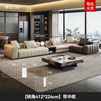 Luxus Lounge Sofa aus Echtleder im nordischen Stil – Kompaktes Designer-Ecksofa mit High-Rebound-Polsterung für modernes Wohnen