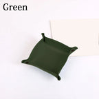 Nordic Style PU-Leder Ablageschale – Faltbarer Desktop Organizer für Schlüssel, Schmuck & Kosmetik | Quadratische Aufbewahrungsbox