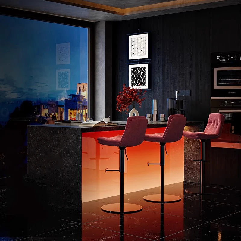 Moderner Leder-Barstuhl für Restaurant & Bar – Minimalistischer Designer Barhocker mit Rückenlehne, komfortabel & stilvoll