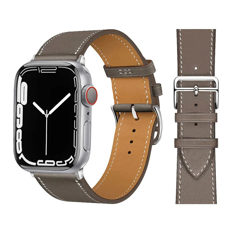 Echtes Lederarmband für Apple Watch – Hochwertiges iWatch Armband 38–49 mm für Series SE, 3–10 & Ultra mit Metallschließe