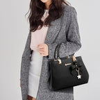 Damen PU-Handtasche – Crossbody & Messenger Bag mit Blumen-Design für Alltag & Shopping