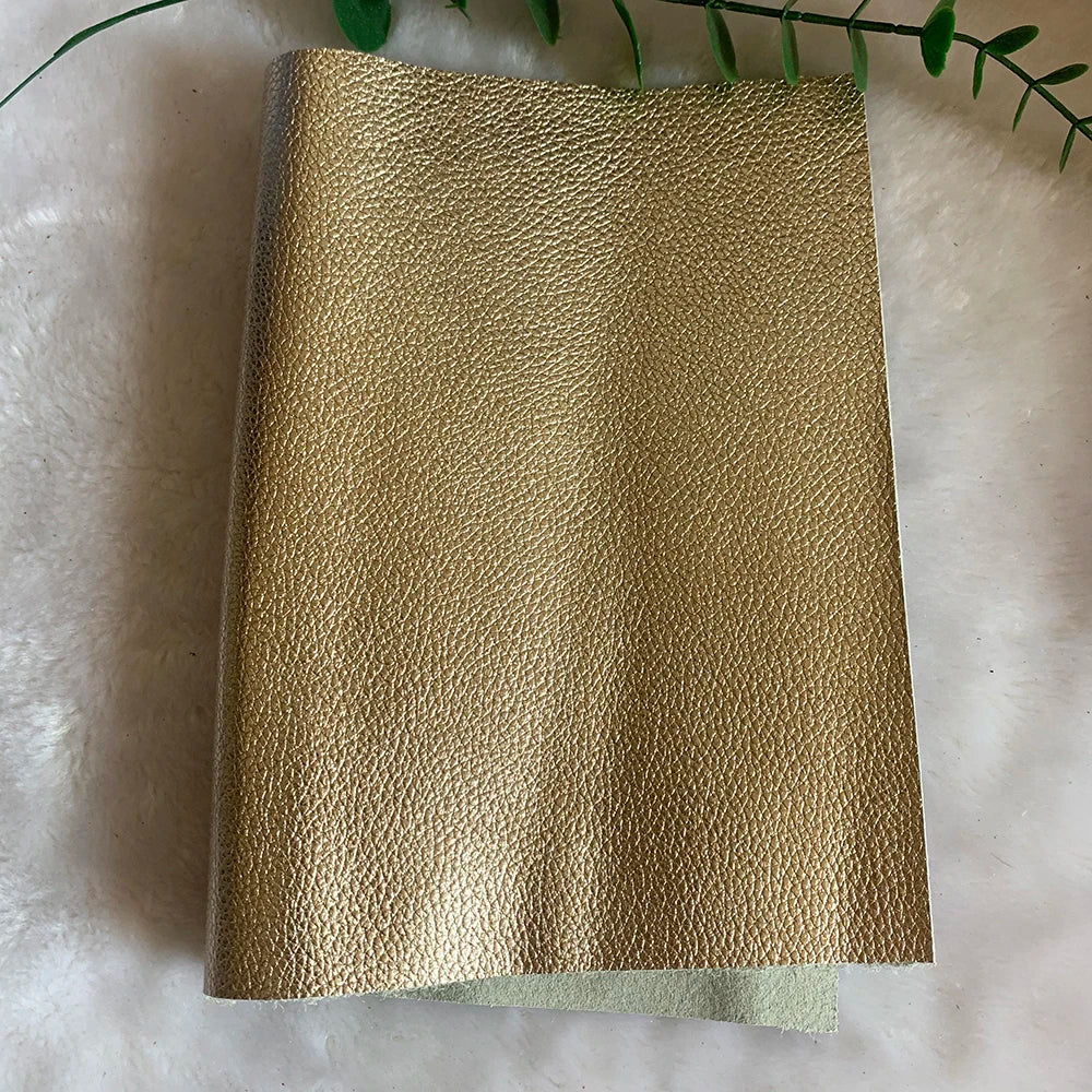 Metallisch glänzendes Echtleder Rindsleder – Gold & Silber Top Layer Leder 20 × 30 cm für DIY Taschen & Accessoires