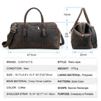 CONTACT’S Große Leder Reisetasche für Herren – Robuste Duffel & Travel Tote aus echtem Rindsleder mit Laptopfach