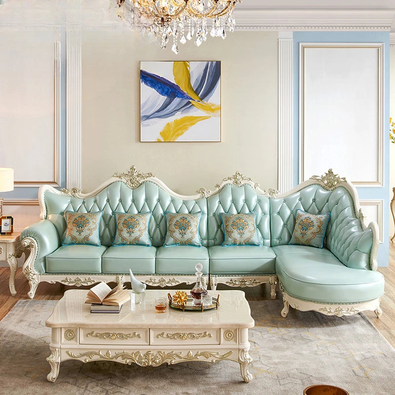 Elegantes Leder-Ecksofa in L-Form – Skandinavisches Design mit Massivholzgestell, hochwertiges Wohnzimmer-Sofa aus Echtleder