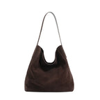 famicare 2025 Sac fourre-tout en cuir givré pour femme – Grand sac à main seau en daim, pochette Hobo minimaliste sous les bras 
