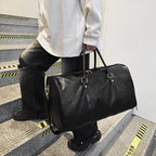 OLN Fitness- &amp; Reisetasche unisex - Bolsa de lona de cuero PU con cierre, bolsa de gimnasio vintage para deportes, viajes y viajes