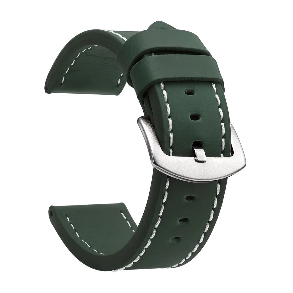 SAMCO Sport Vintage Leder-Uhrenarmband mit Edelstahlschließe - Correa de reloj clásica 18 / 20 / 22 / 24 mm para brazaletes