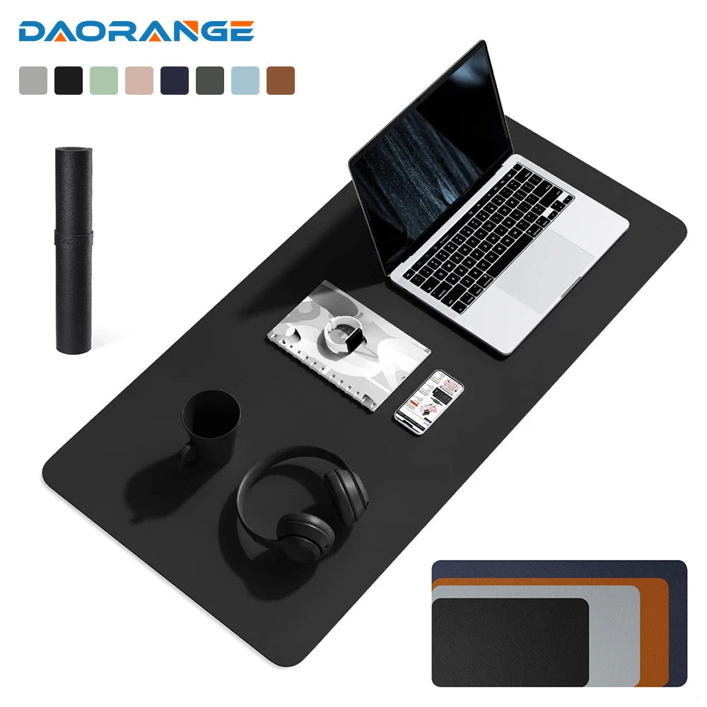 PU Leder Schreibtischunterlage in mehreren Größen – Wasserdichtes XXL Mouse Pad für Büro, Gaming & PC von DAORANGE