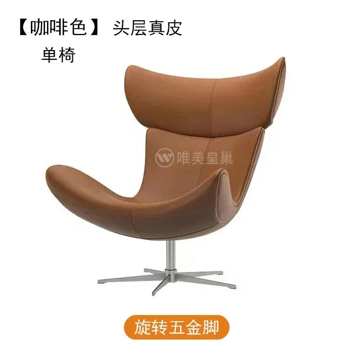 Ergonomischer Designer-Ledersessel im nordischen Stil – Moderner Relax- & Wohnzimmerstuhl mit Komfortschaum für stilvolles Wohnen